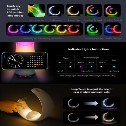 Mini🌙Moon – Dein smarter 4-in-1 Wireless Charger mit Mondlicht - EasyGoodies