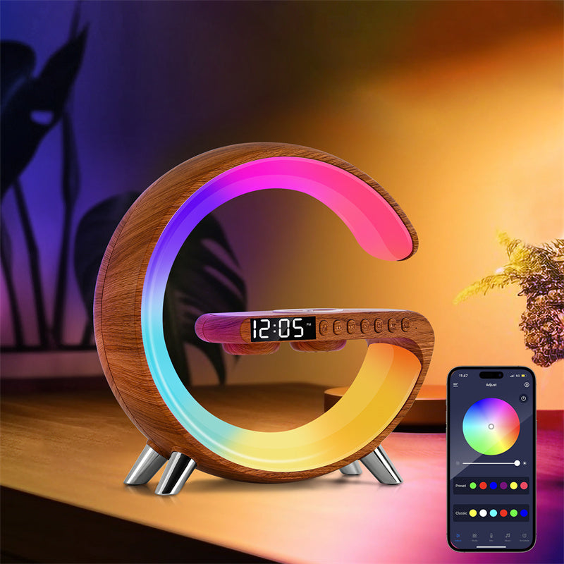 GlowRise 🌅 Smartes Wake-Up Light / Sonnenaufgangs-Wecker mit Bluetooth-Lautsprecher und kabellosem Ladegerät - EasyGoodies