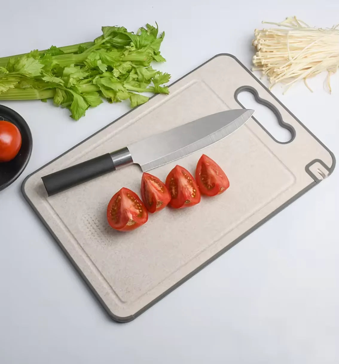 Edelstahl Schneidebrett Jambalaya 🍴 Dein smarter Küchenbegleiter – robust wie Titanium! 🏆 - EasyGoodies