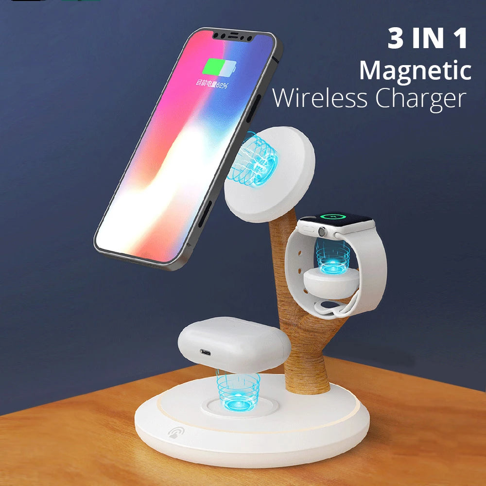 „Tri – Drei Geräte, ein Baum, ein Design“ 🌳 Die elegante 3-in-1 Wireless Ladestation für dein Zuhause und Büro - EasyGoodies