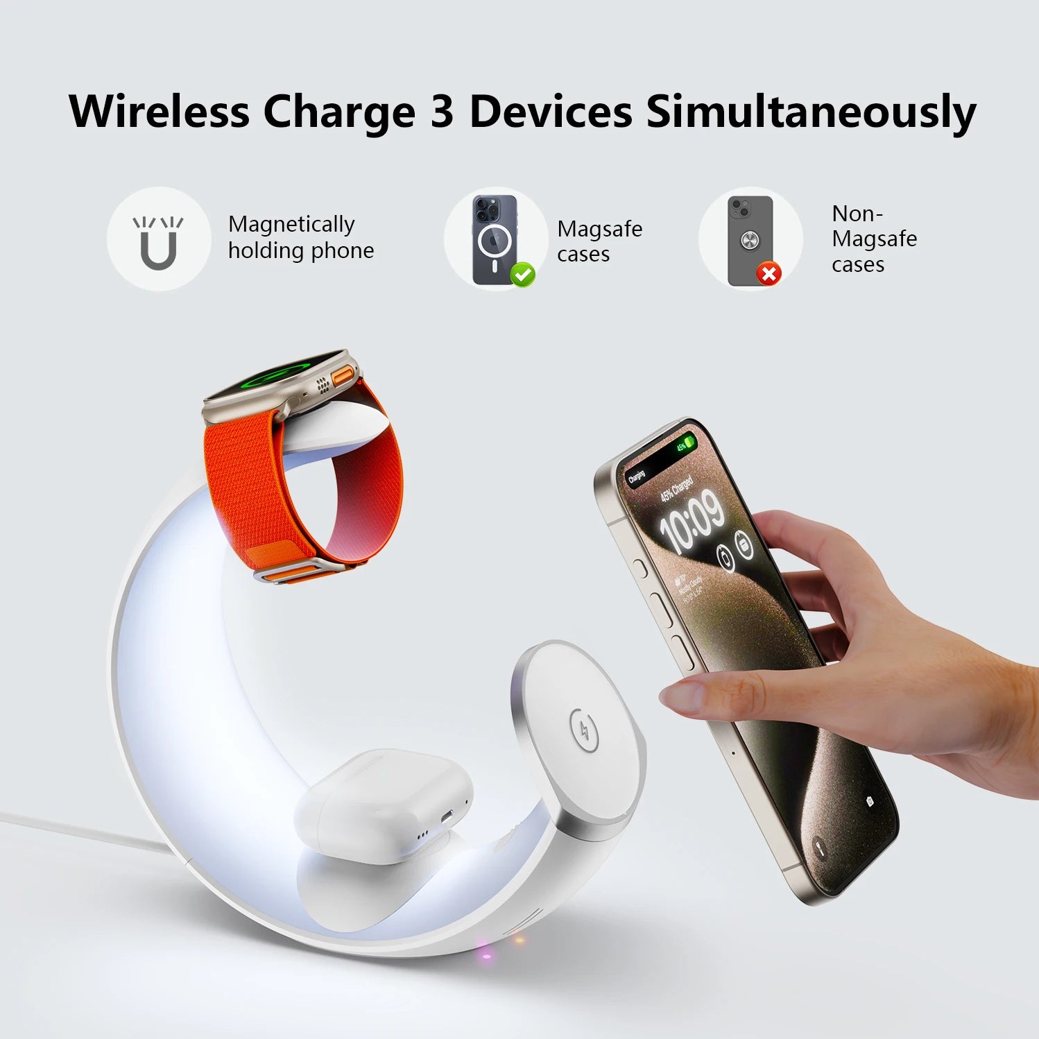 Mini🌙Moon – Dein smarter 4-in-1 Wireless Charger mit Mondlicht - EasyGoodies