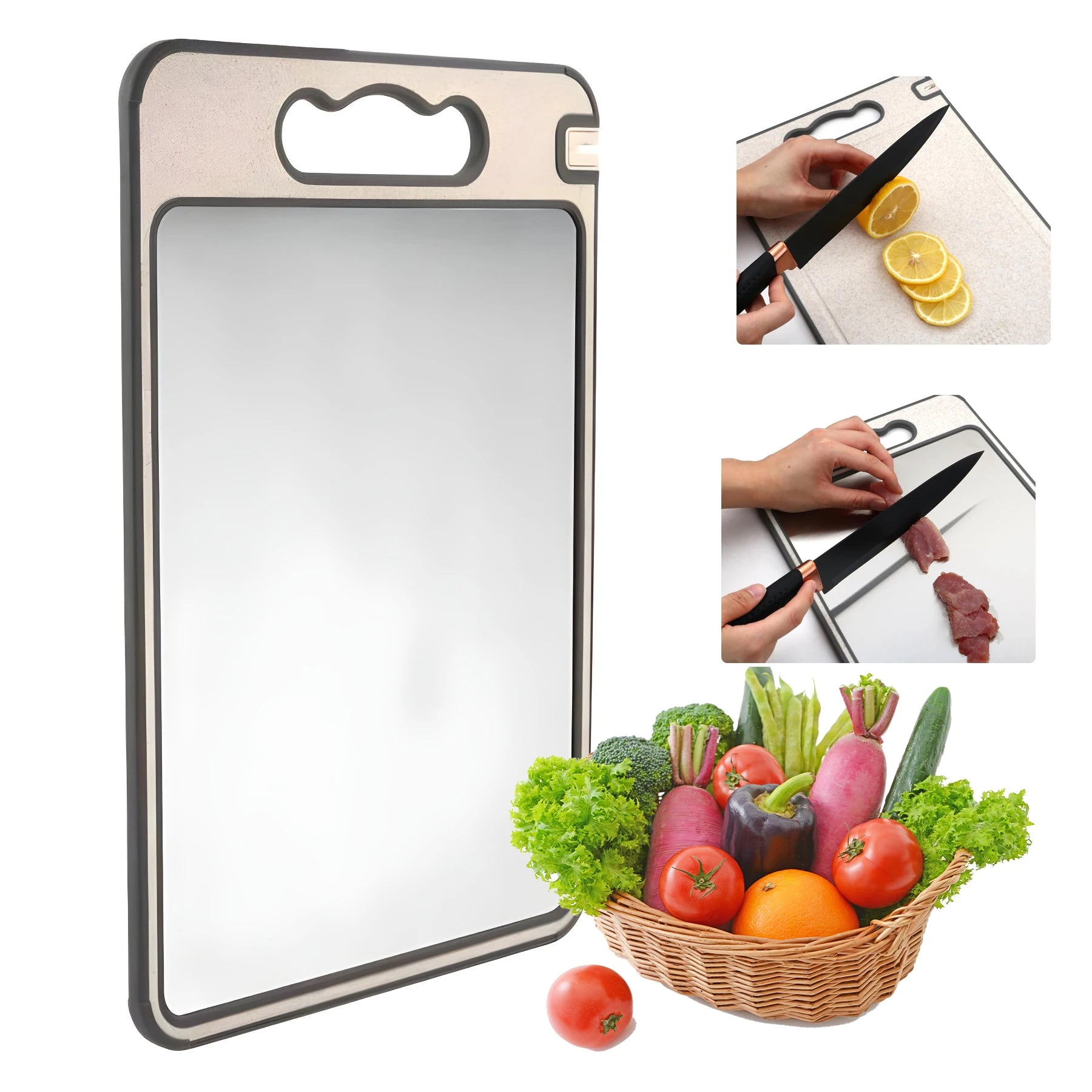 Edelstahl Schneidebrett Jambalaya 🍴 Dein smarter Küchenbegleiter – robust wie Titanium! 🏆 - EasyGoodies