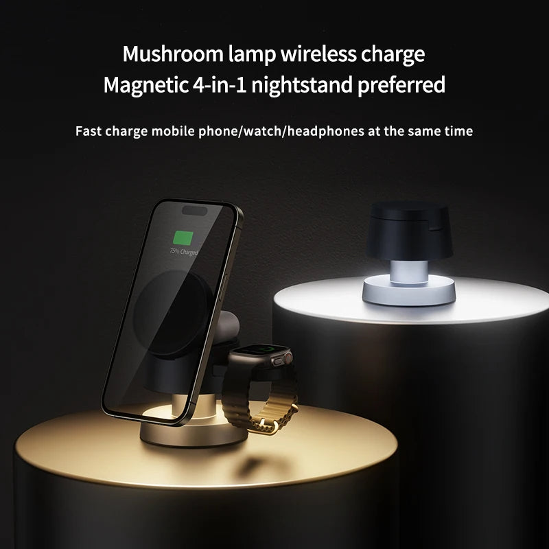 Toad 🍄 dein kompakter Ladeheld – Faltbares 4-in-1 Wireless-Ladegerät mit variabler Nachtlichtfunktion - EasyGoodies