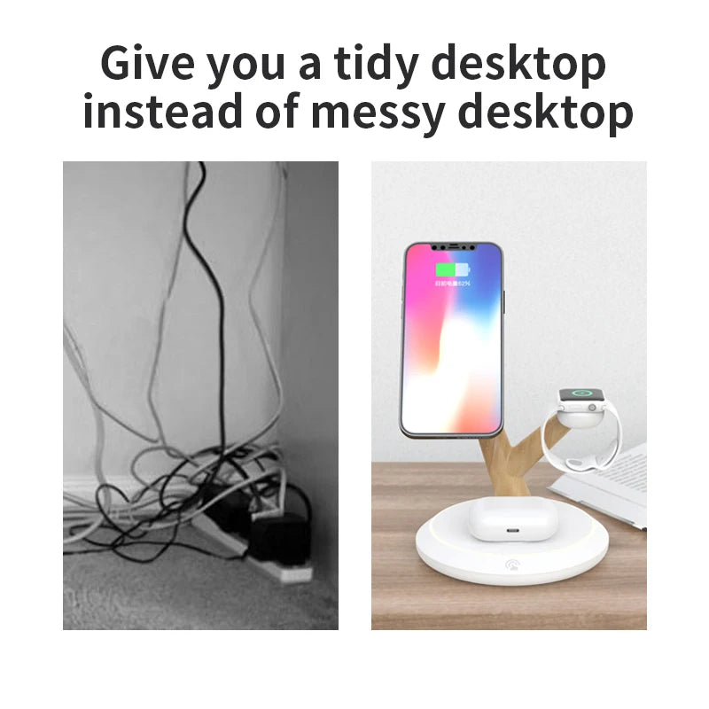 „Tri – Drei Geräte, ein Baum, ein Design“ 🌳 Die elegante 3-in-1 Wireless Ladestation für dein Zuhause und Büro - EasyGoodies