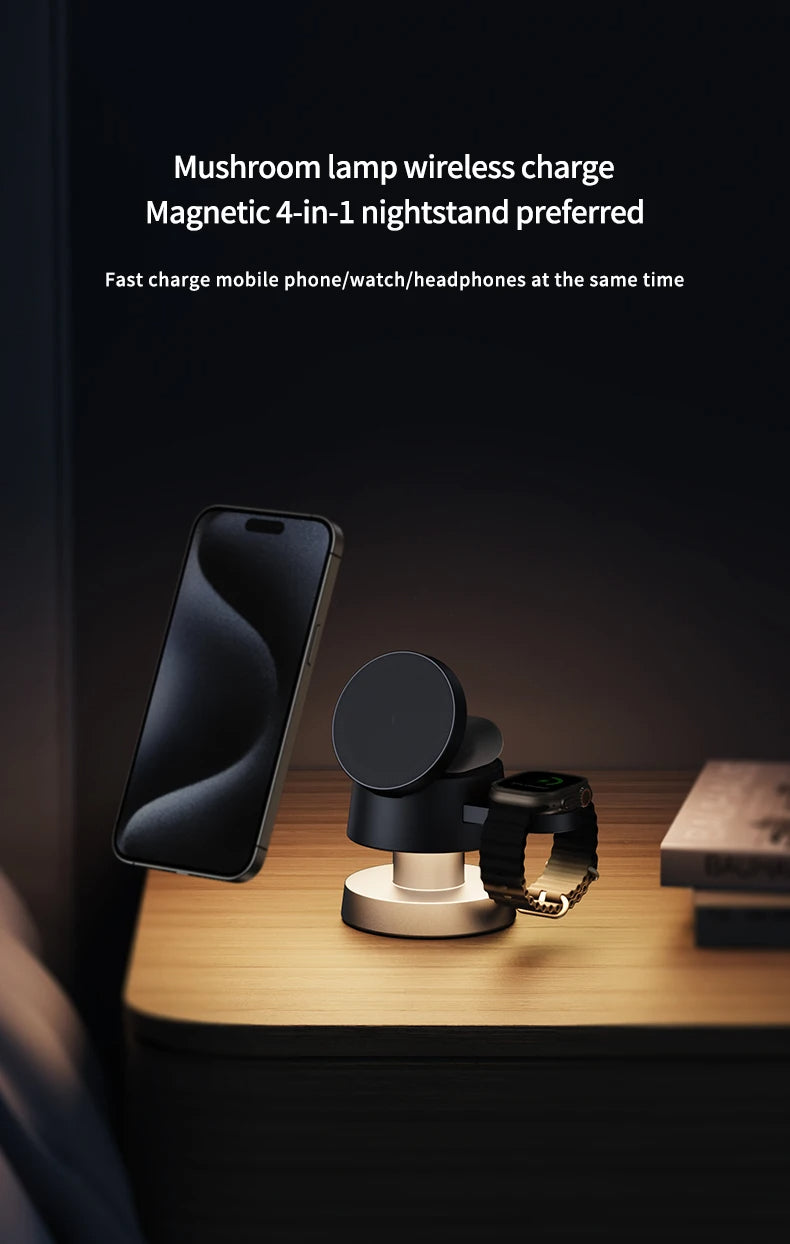 Toad 🍄 dein kompakter Ladeheld – Faltbares 4-in-1 Wireless-Ladegerät mit variabler Nachtlichtfunktion - EasyGoodies
