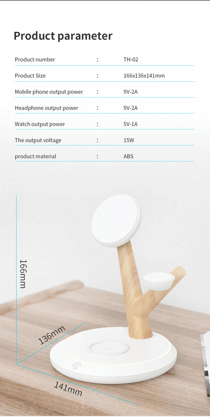 „Tri – Drei Geräte, ein Baum, ein Design“ 🌳 Die elegante 3-in-1 Wireless Ladestation für dein Zuhause und Büro - EasyGoodies