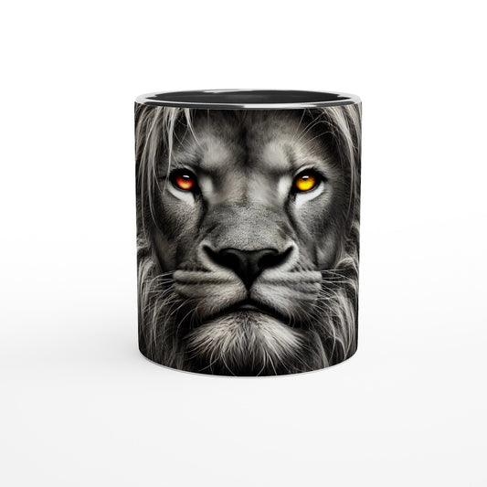 Frontalansicht der Kaffee Tasse Aslan Lion Galatasaray mit beeindruckendem Loewenmotiv und ausdrucksstarken Augen
