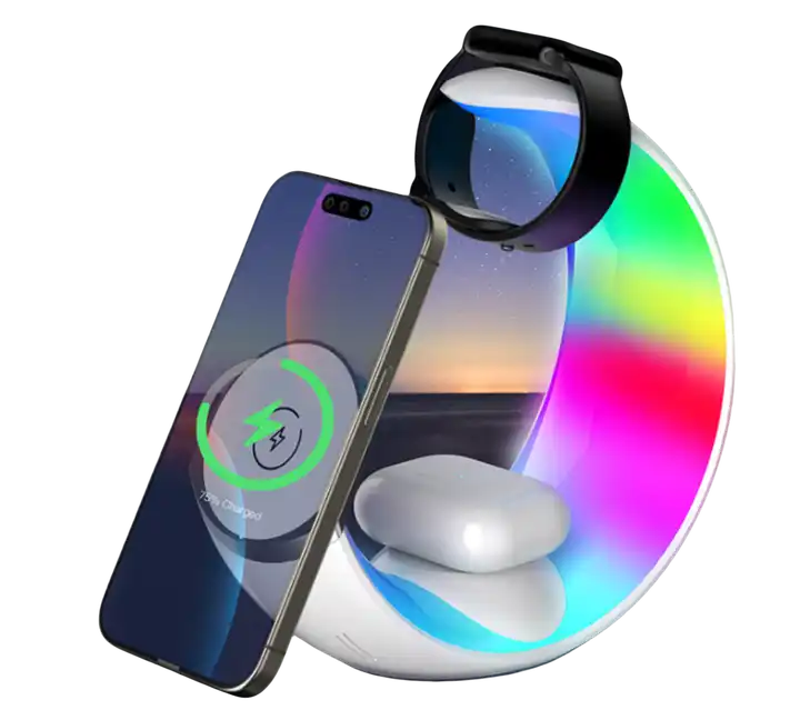 Mini🌙Moon – Dein smarter 4-in-1 Wireless Charger mit Mondlicht - EasyGoodies
