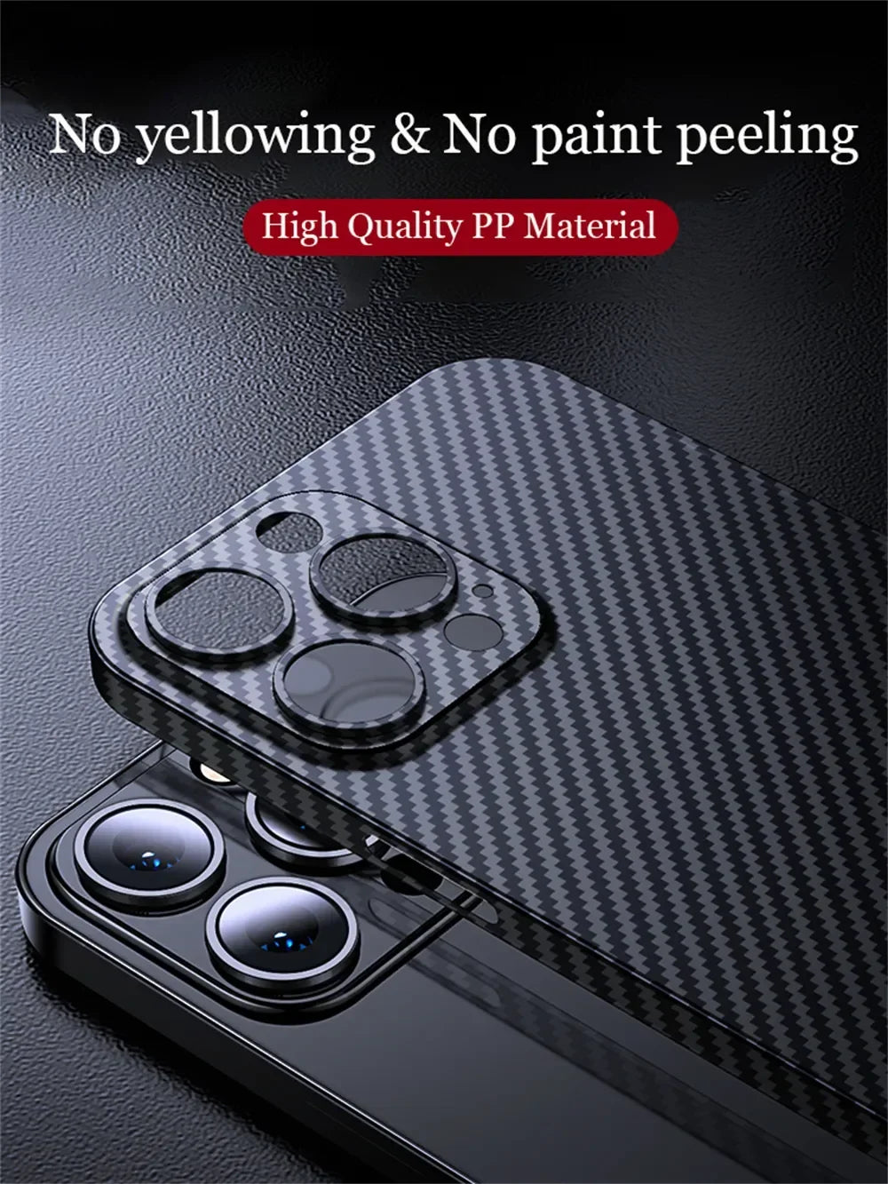 Luxury Ultra Thin Carbon Fiber Matte Case For iPhone 15 14 13 12 Mini 11 Pro Max 15pro XS XR X 6 7 8 Plus SE 0.2MM PP Back Cover - EasyGoodies