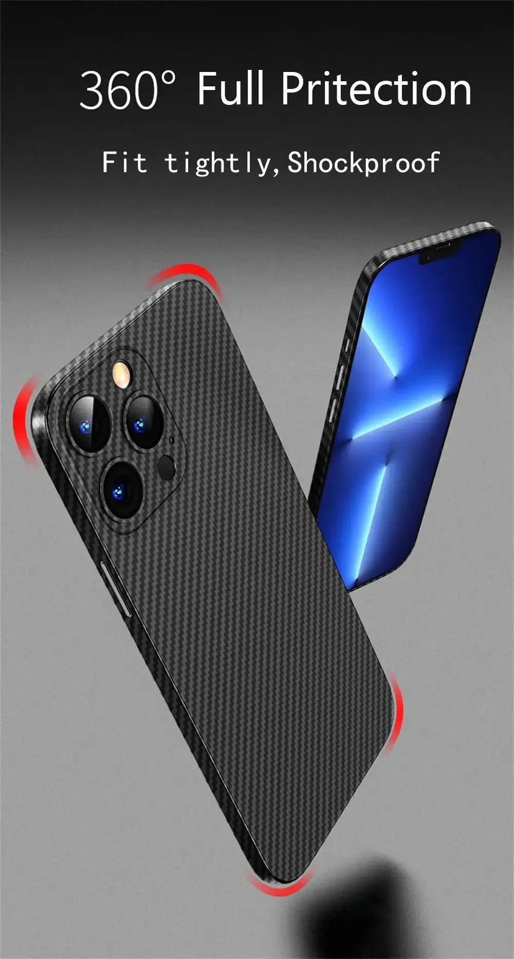 Luxury Ultra Thin Carbon Fiber Matte Case For iPhone 15 14 13 12 Mini 11 Pro Max 15pro XS XR X 6 7 8 Plus SE 0.2MM PP Back Cover - EasyGoodies