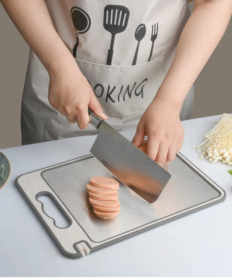 Edelstahl Schneidebrett Jambalaya 🍴 Dein smarter Küchenbegleiter – robust wie Titanium! 🏆 - EasyGoodies