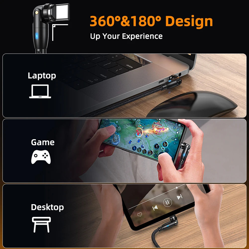Das vielseitige und innovative 540°Grad 🚀 Rotations-Magnetkabel 🔌 für all deine Geräte - EasyGoodies