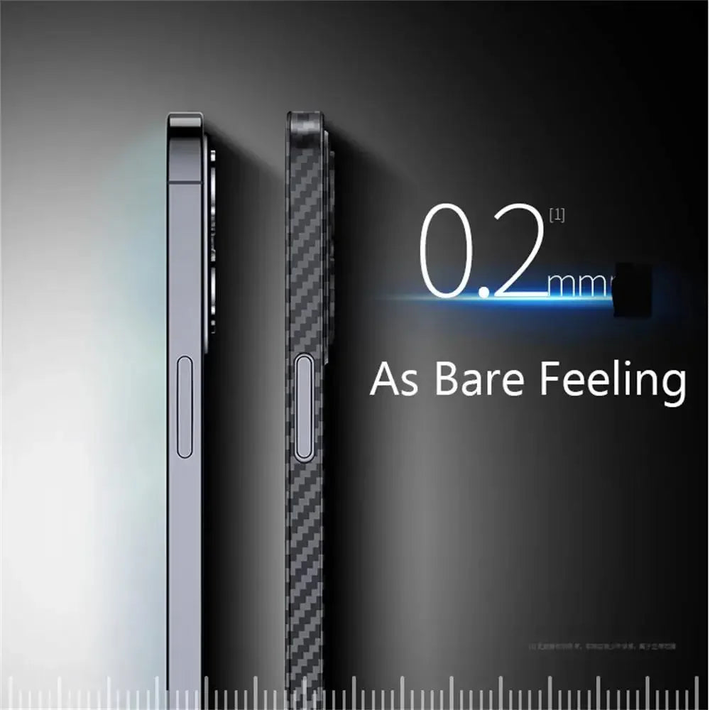 Luxury Ultra Thin Carbon Fiber Matte Case For iPhone 15 14 13 12 Mini 11 Pro Max 15pro XS XR X 6 7 8 Plus SE 0.2MM PP Back Cover - EasyGoodies