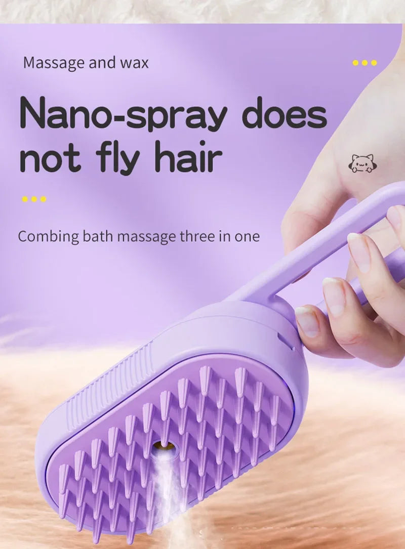 elektrische Dampf-Bürste für 😺Katzen und 🐶Hunde für Massage, Fellpflege und Haarentfernung - EasyGoodies
