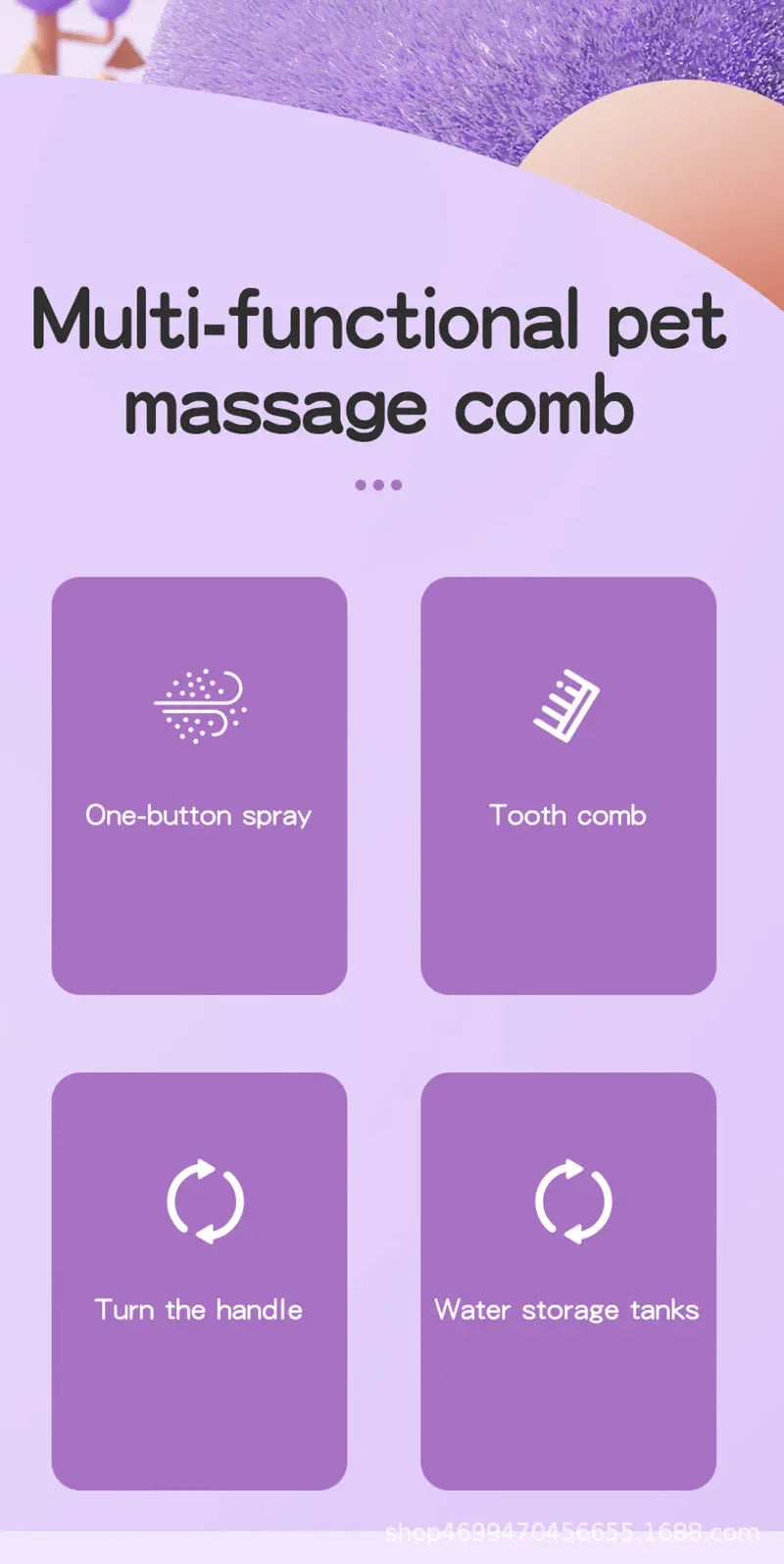 elektrische Dampf-Bürste für 😺Katzen und 🐶Hunde für Massage, Fellpflege und Haarentfernung - EasyGoodies
