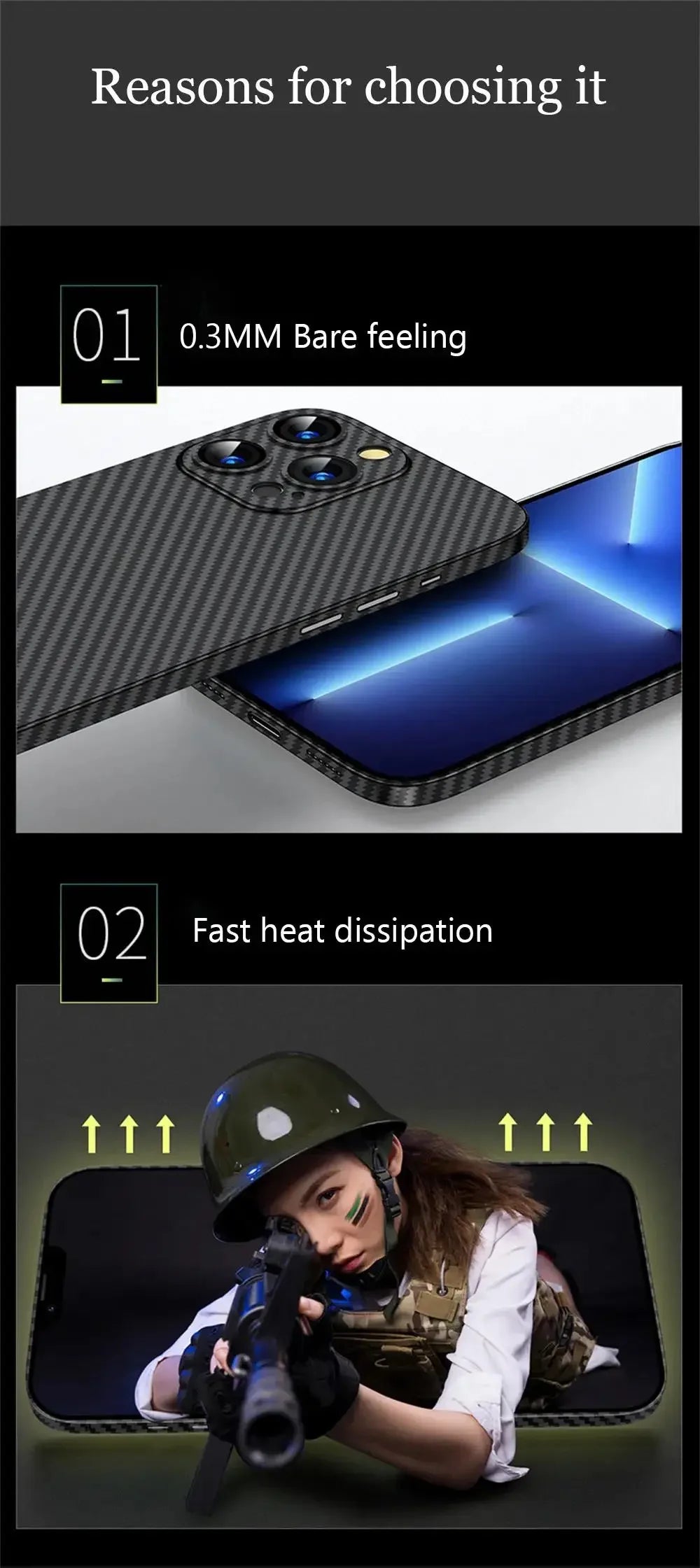 Luxury Ultra Thin Carbon Fiber Matte Case For iPhone 15 14 13 12 Mini 11 Pro Max 15pro XS XR X 6 7 8 Plus SE 0.2MM PP Back Cover - EasyGoodies