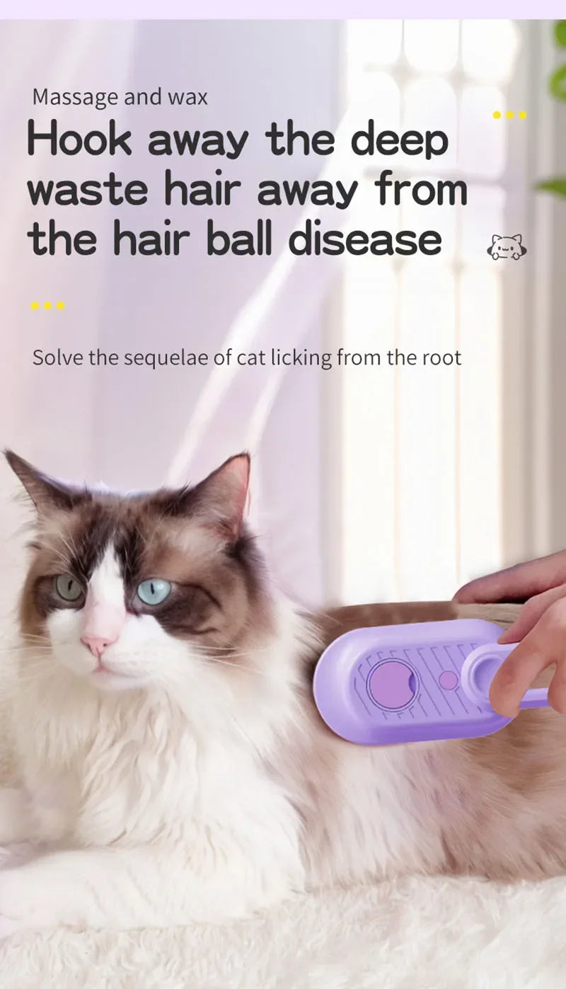 elektrische Dampf-Bürste für 😺Katzen und 🐶Hunde für Massage, Fellpflege und Haarentfernung - EasyGoodies