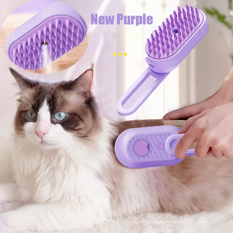 elektrische Dampf-Bürste für 😺Katzen und 🐶Hunde für Massage, Fellpflege und Haarentfernung - EasyGoodies